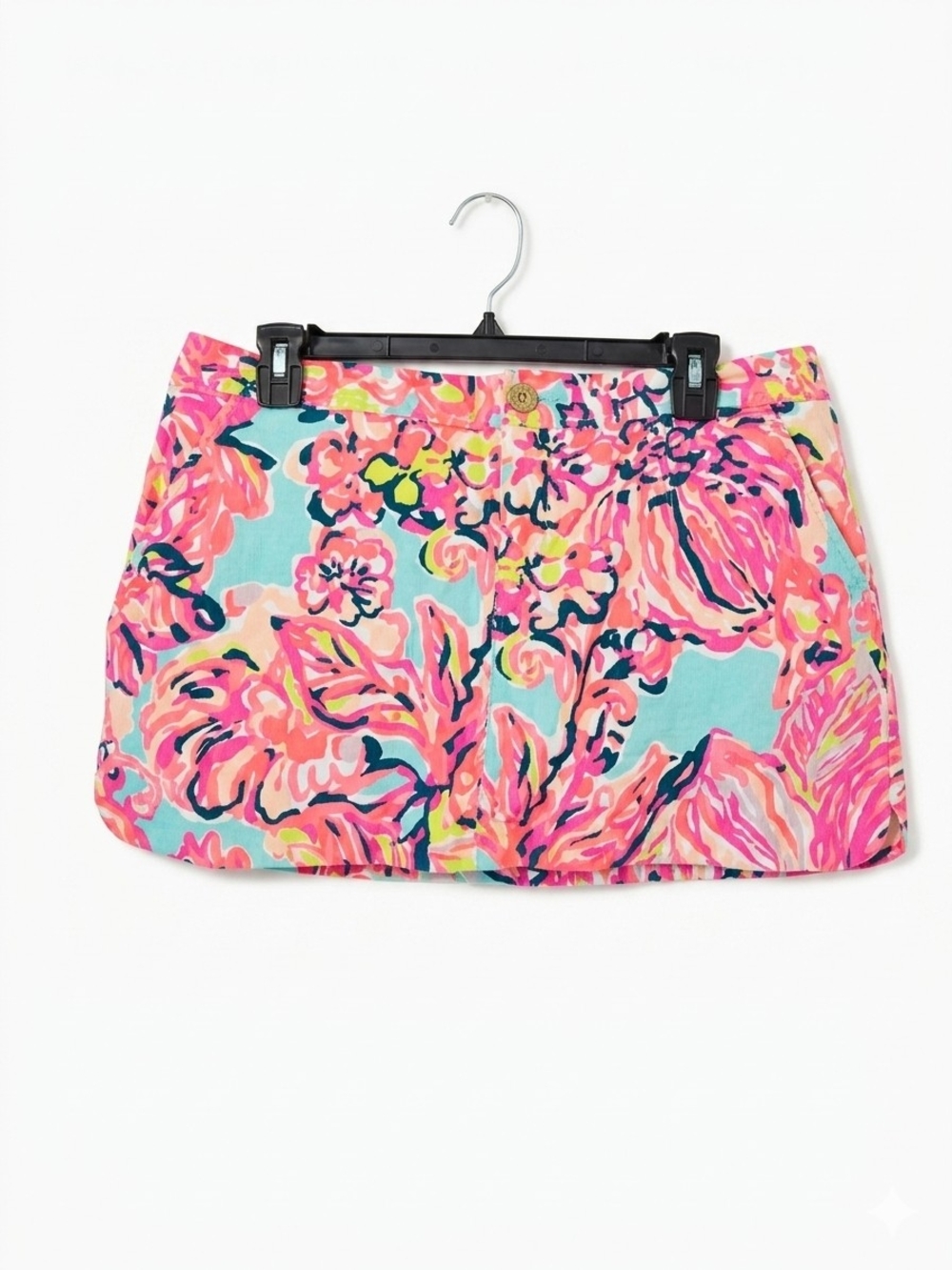 Lilly Pulitzer Pink and Aqua Floral Mini Skort